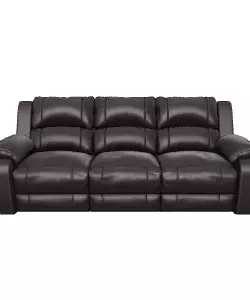 3D Model of Reclining Three-Seater Sofa in Chocolate Brown Low-poly 3D model_0