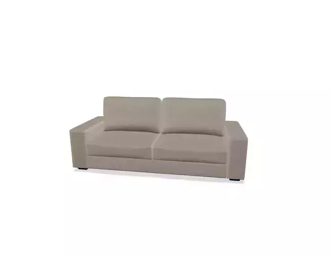 Elegant 3D German-Style Beige Sofa with Cushions Low-poly 3D model