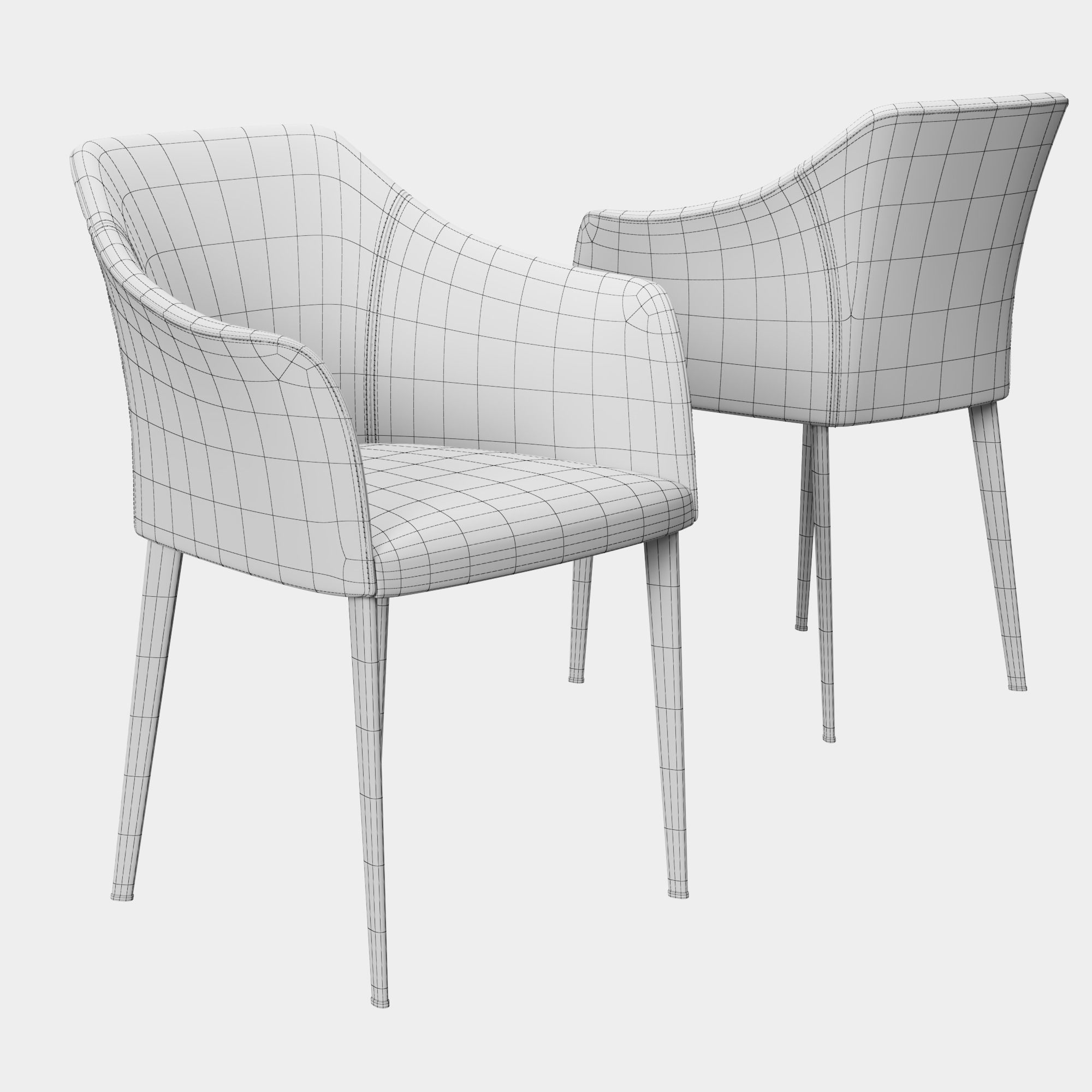 Riflessi Carmen Chair Low-poly 3D model_11