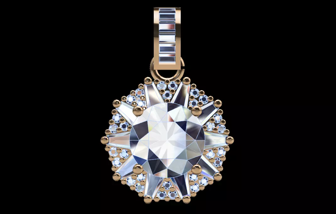 BAGUETTE Necklaces or Pendant 48 3D print model_0