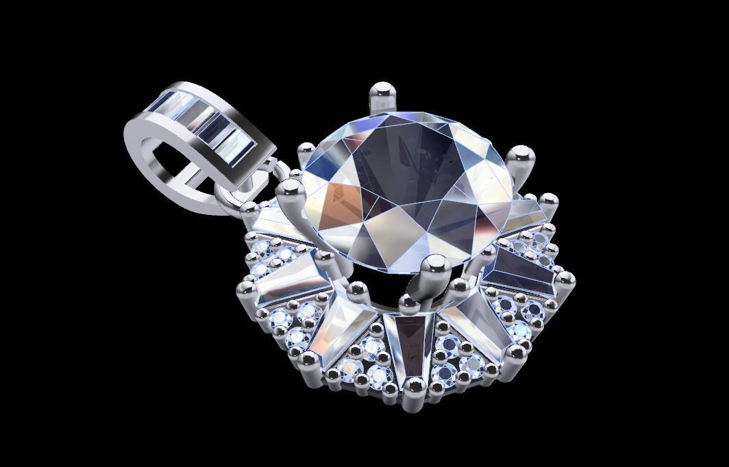 BAGUETTE Necklaces or Pendant 48 3D print model_3