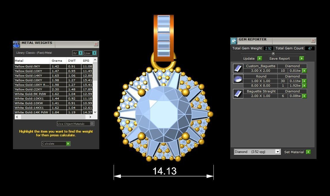 BAGUETTE Necklaces or Pendant 48 3D print model_4