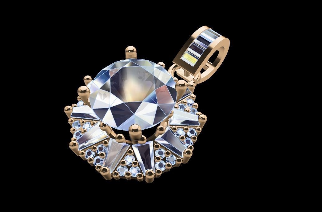 BAGUETTE Necklaces or Pendant 48 3D print model_1