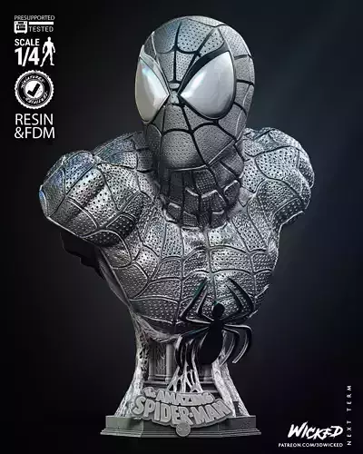 Wicked Spiderman Bust Portrait Tested for 3D printing
