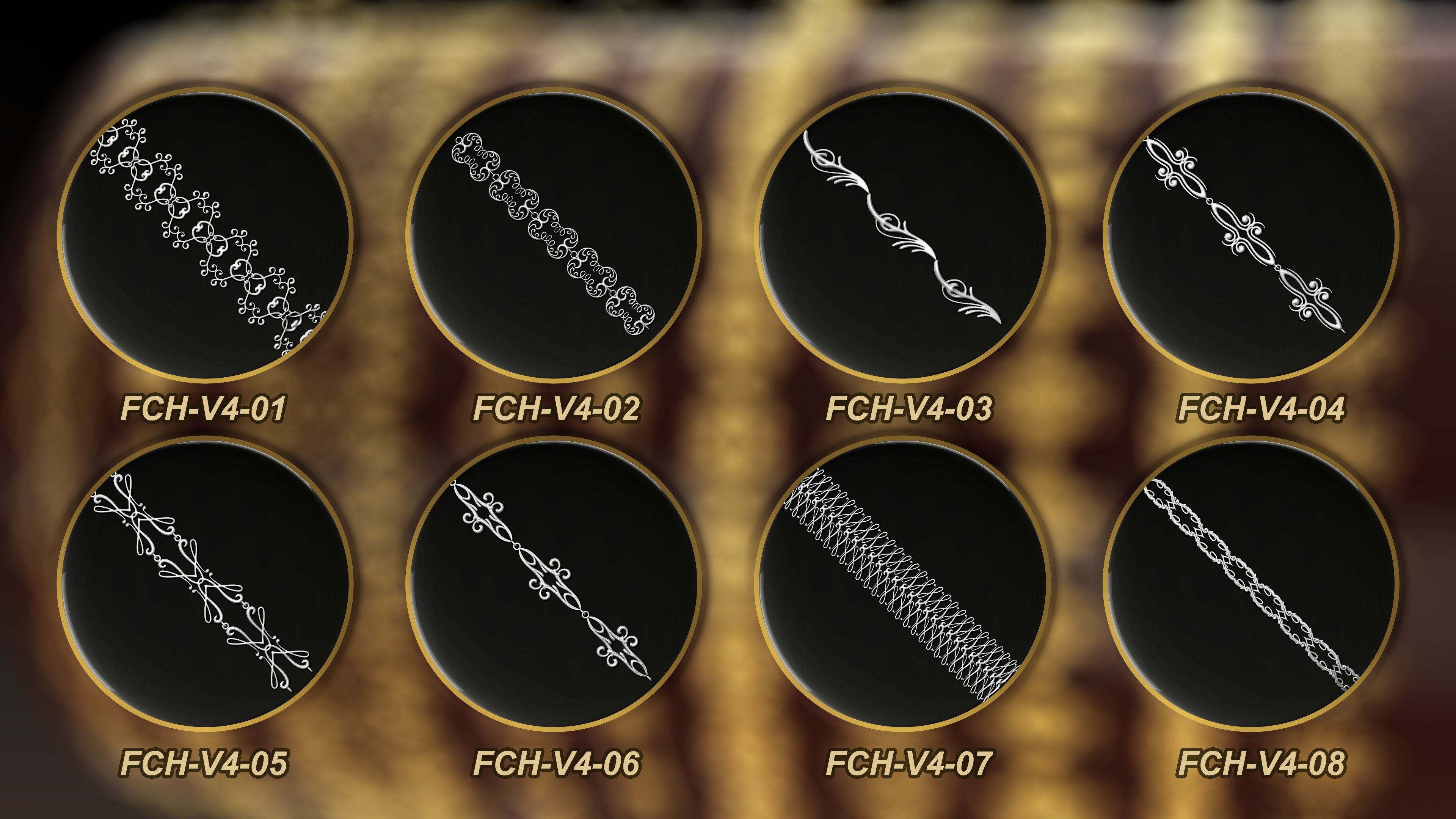 50 Chain 3D Model and Curve brush Vol 4 3D model_1