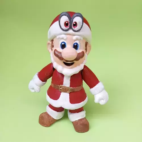 Santa Mario 3D Christmas Mario Bros Figure for Printing 3D print model Santa Mario 3D Christmas Mario Bros Figure for Printing 3D print model