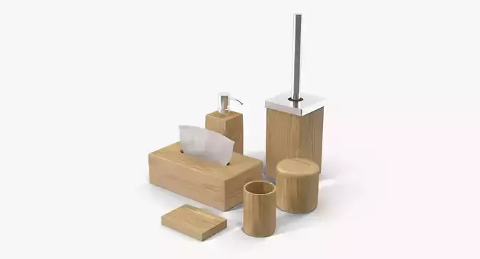 Teak Bathroom Accessory Set