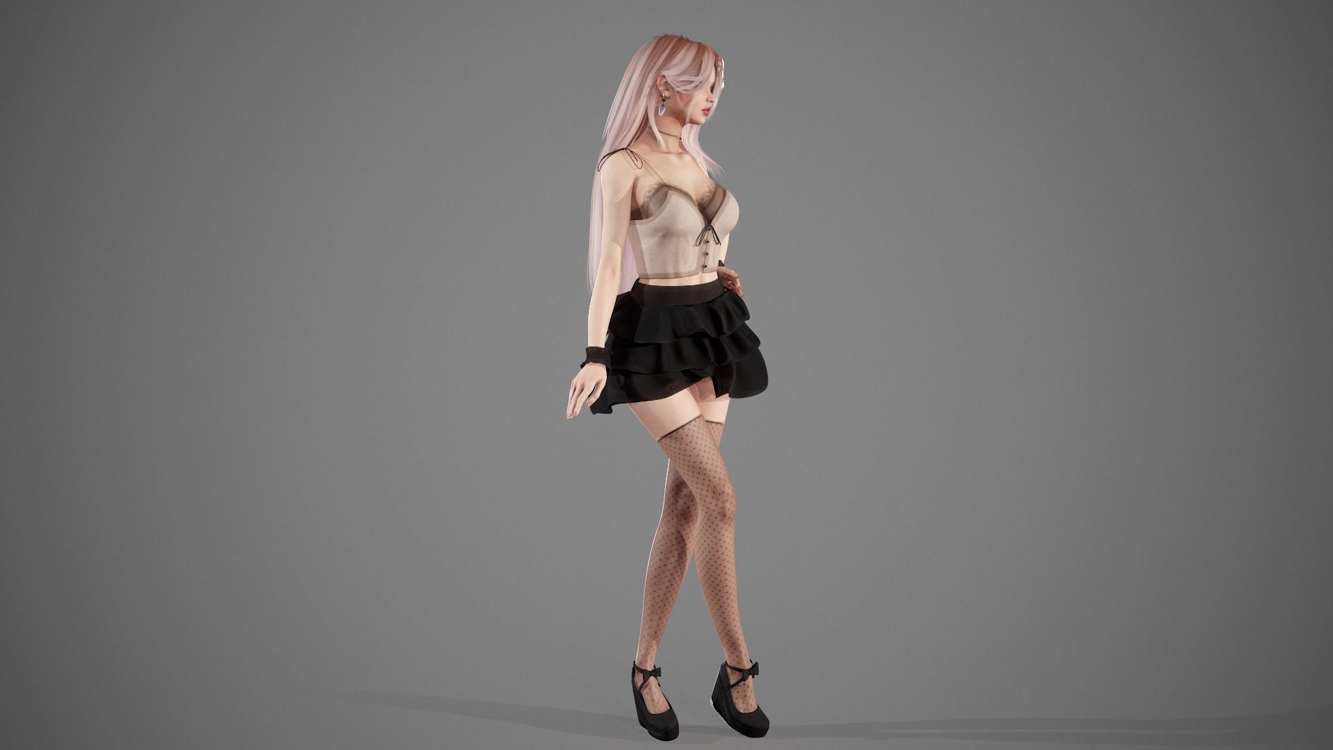 Party Girl Sophia Low-poly 3D model_15