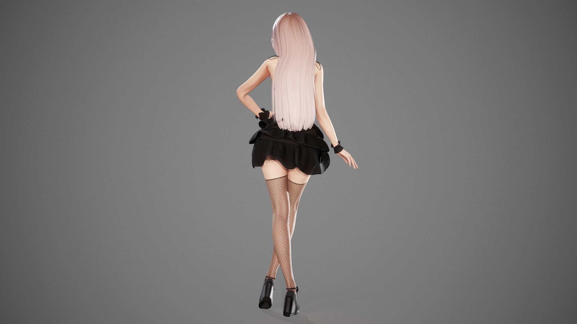 Party Girl Sophia Low-poly 3D model_13