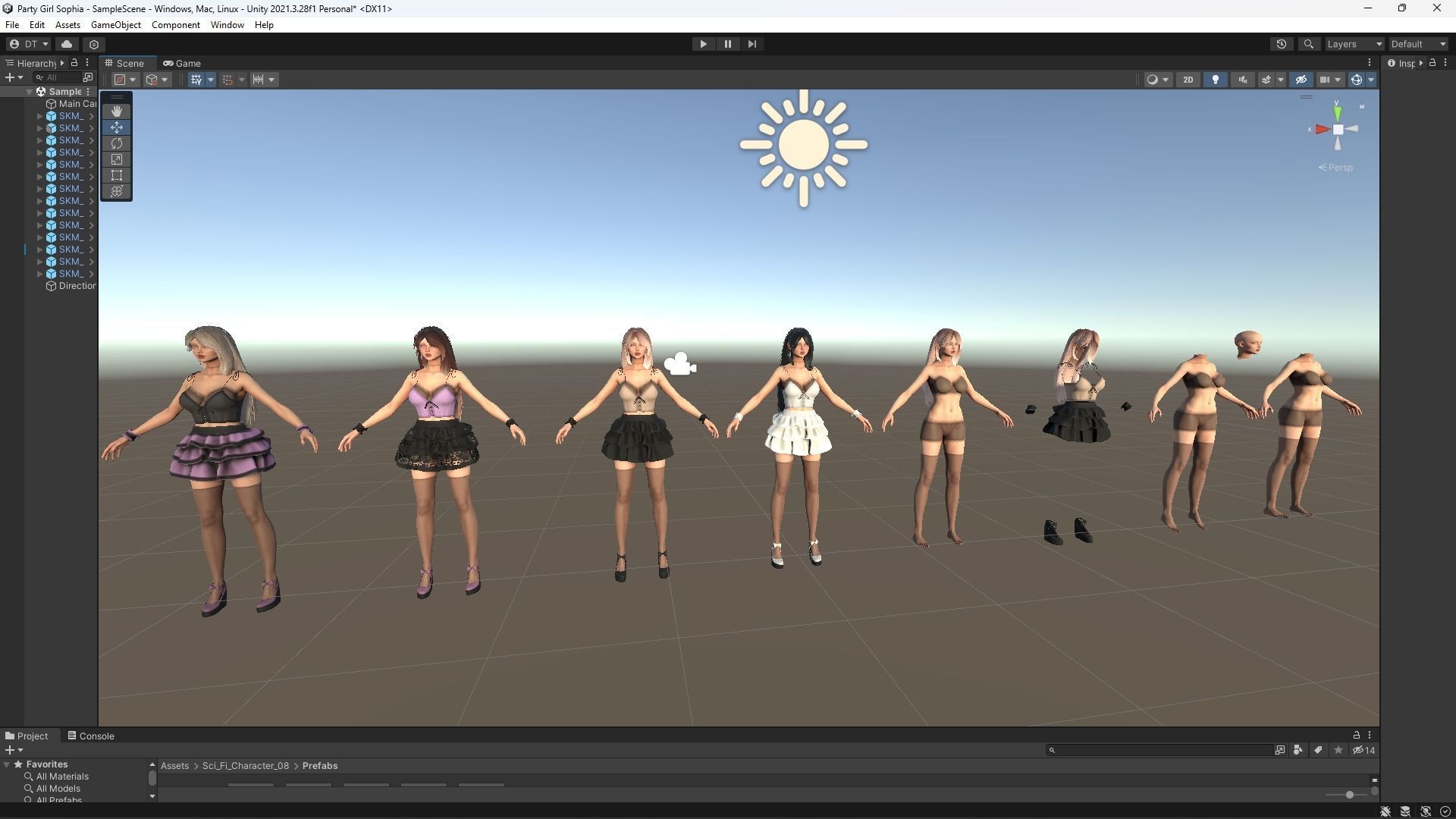 Party Girl Sophia Low-poly 3D model_17