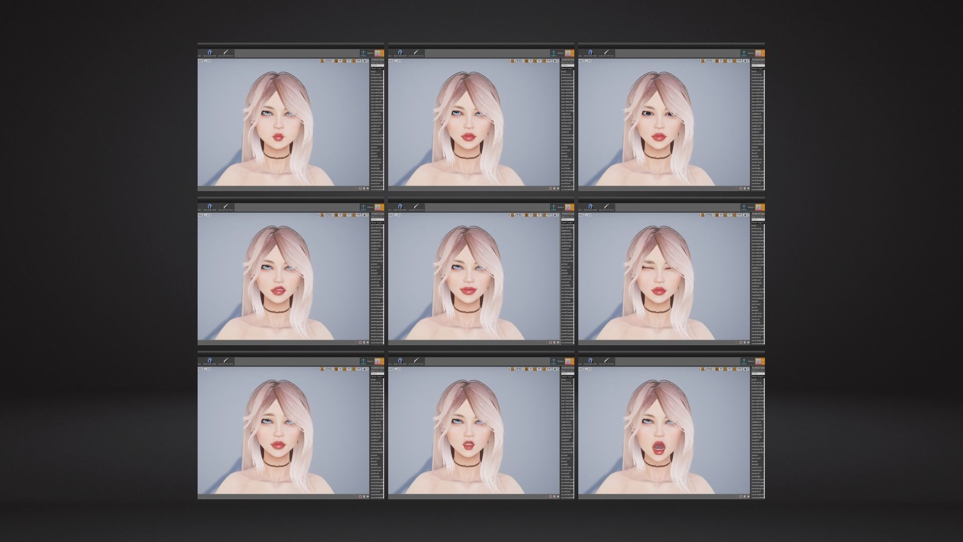 Party Girl Sophia Low-poly 3D model_9