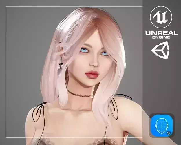 Party Girl Sophia Low-poly 3D model