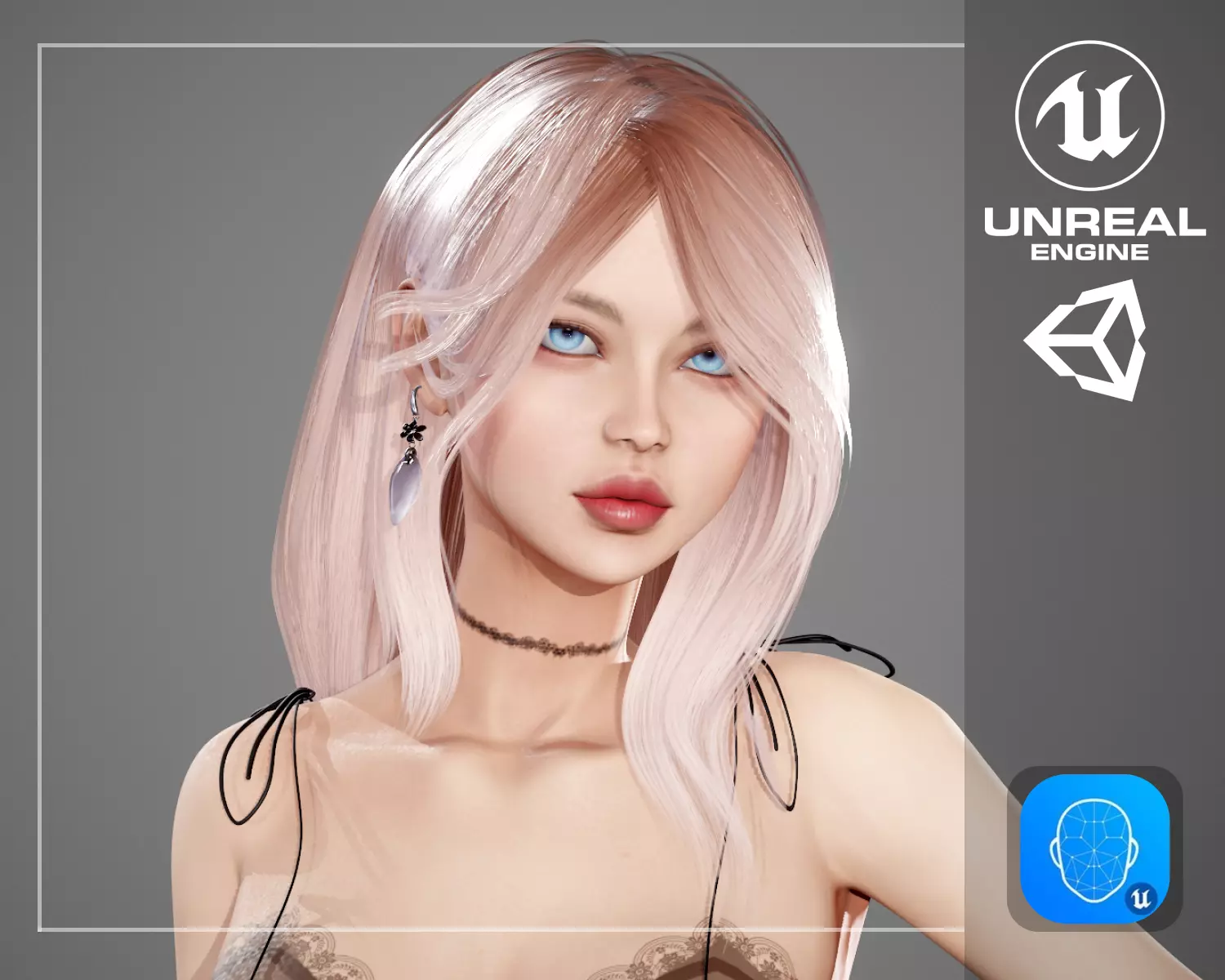 Party Girl Sophia Low-poly 3D model_0