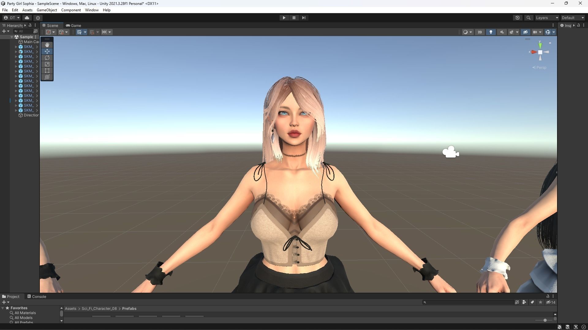 Party Girl Sophia Low-poly 3D model_18