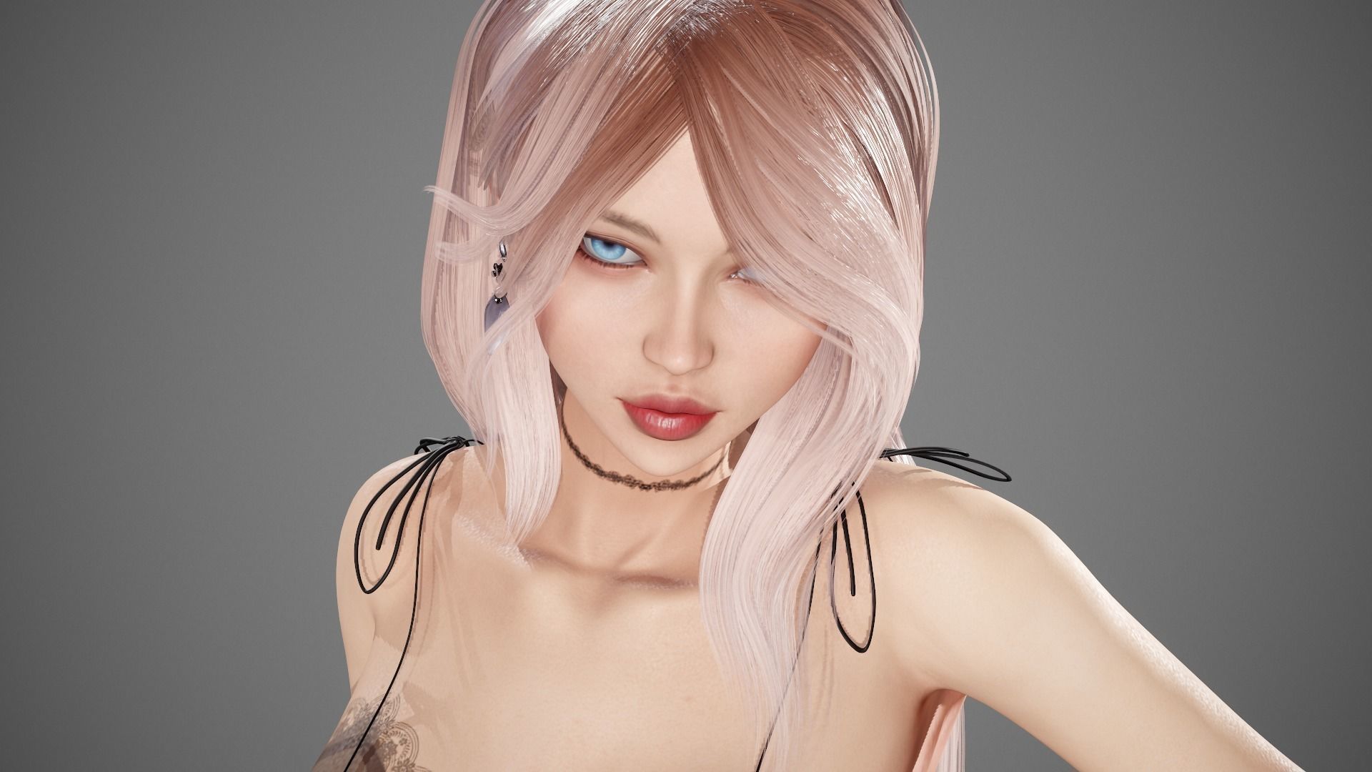 Party Girl Sophia Low-poly 3D model_14