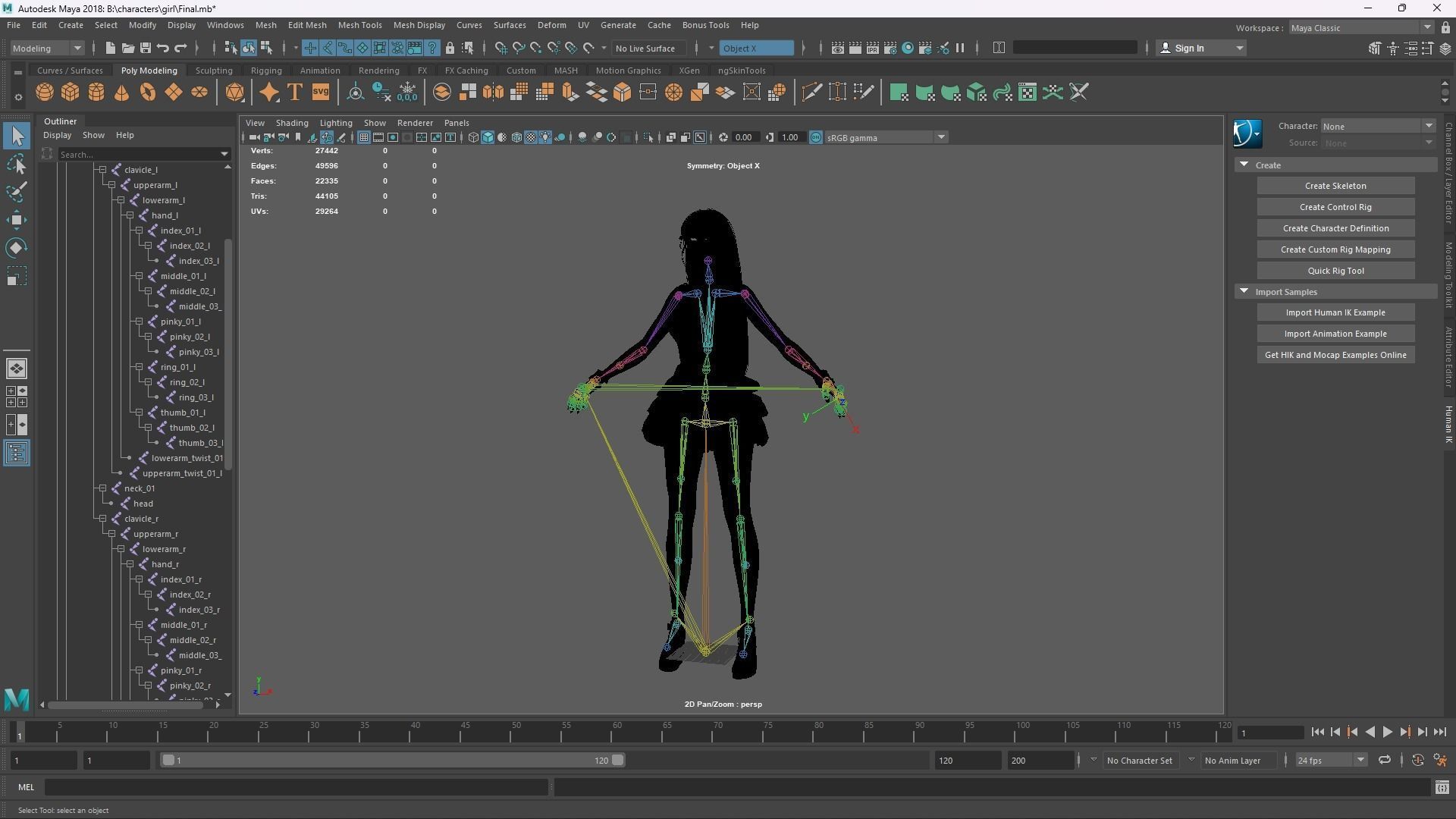 Party Girl Sophia Low-poly 3D model_16