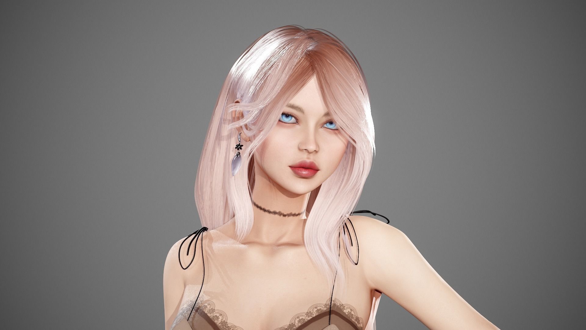 Party Girl Sophia Low-poly 3D model_10