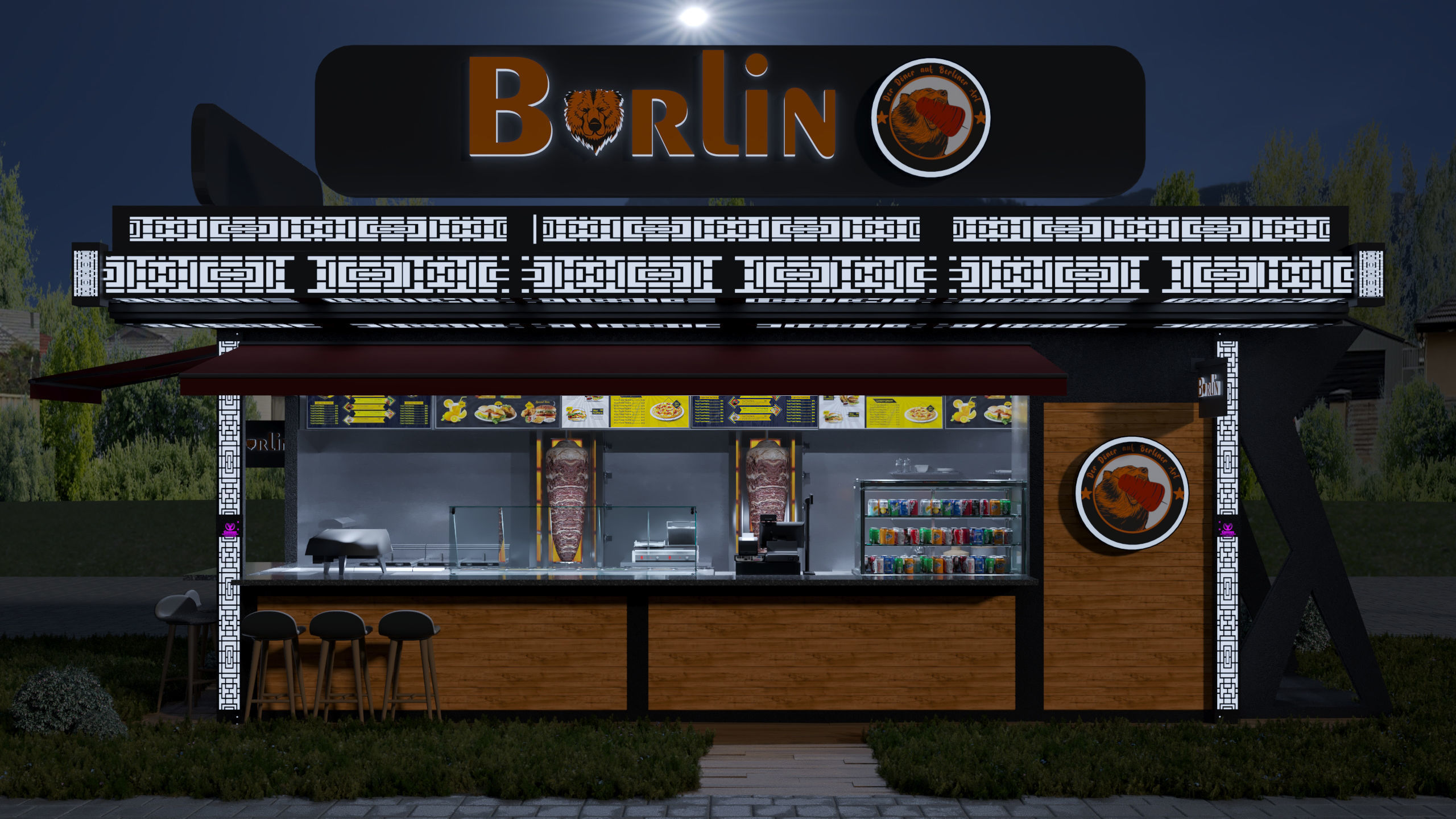 CONTAINER FOOD TRUCK IMMBIS BERLIN 3D model_7