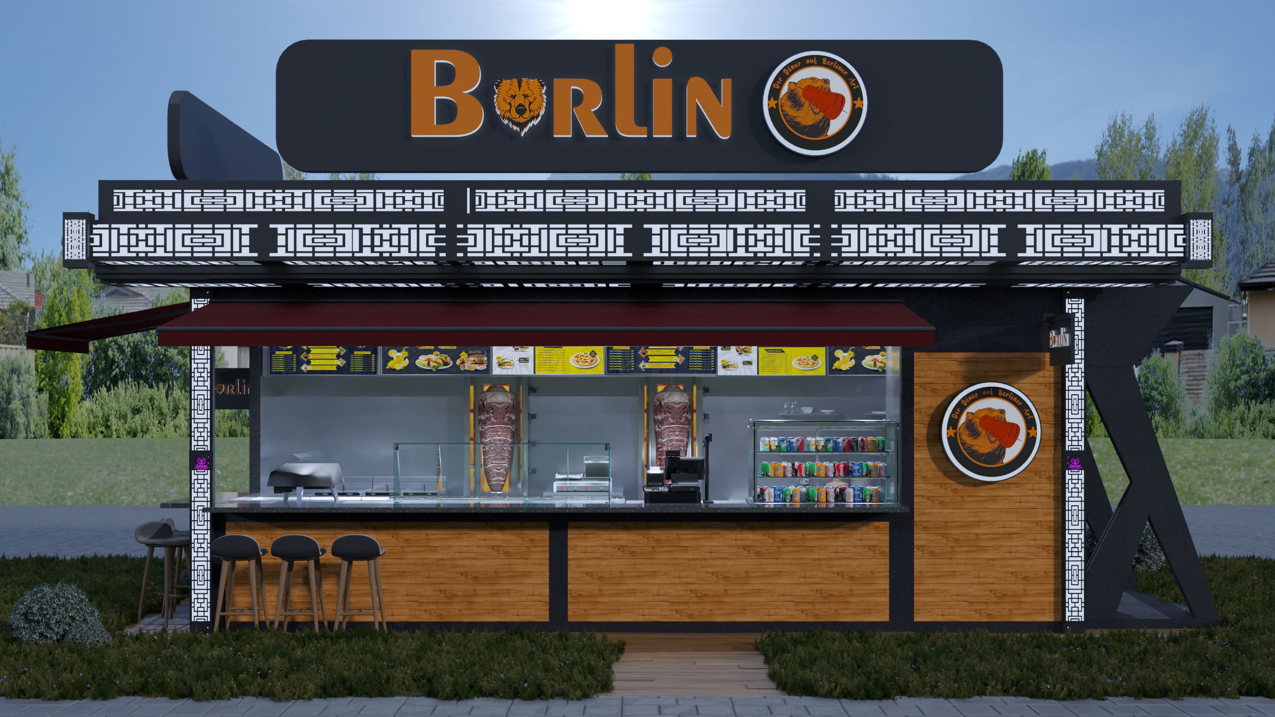 CONTAINER FOOD TRUCK IMMBIS BERLIN 3D model_34