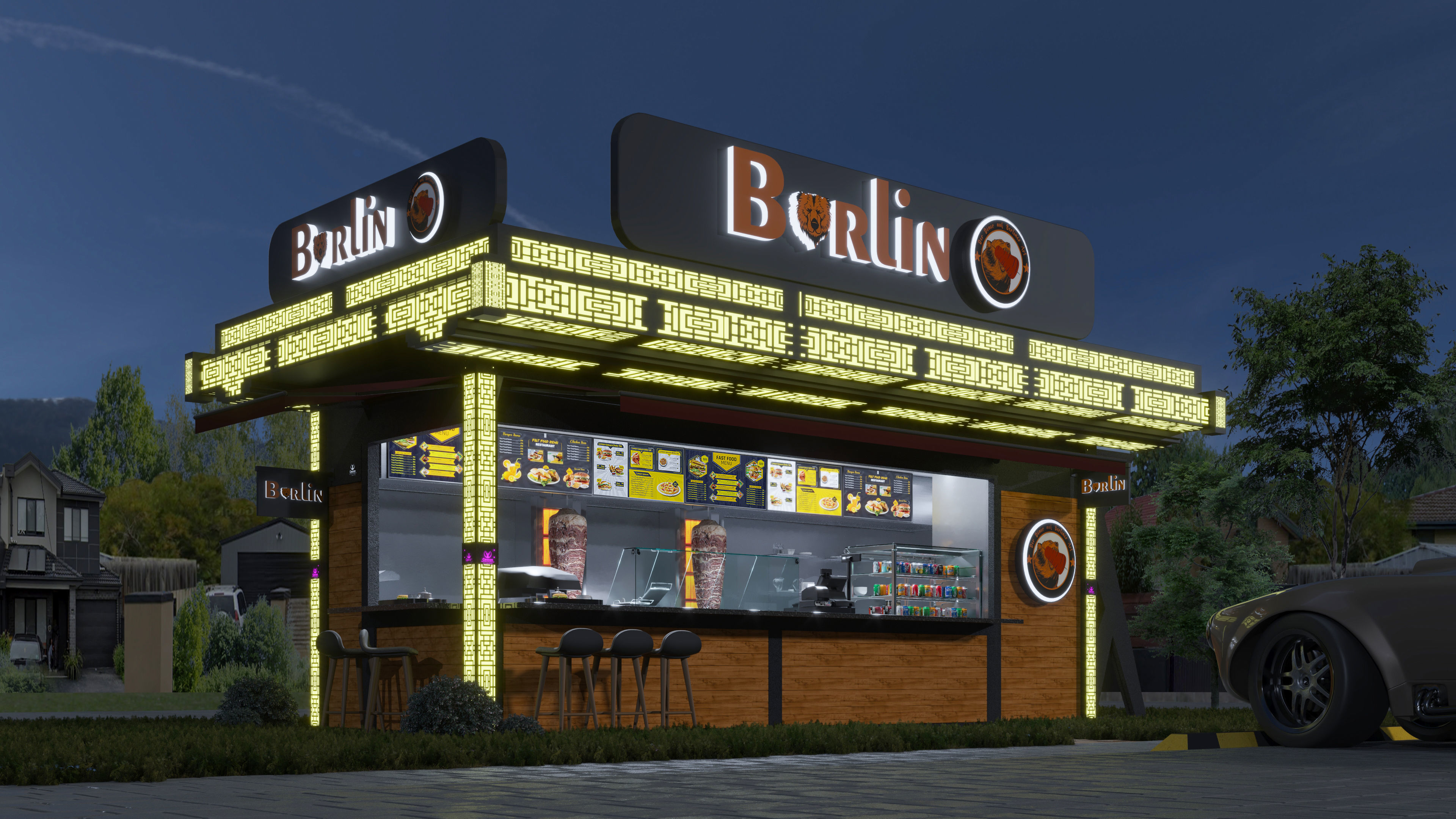 CONTAINER FOOD TRUCK IMMBIS BERLIN 3D model_37