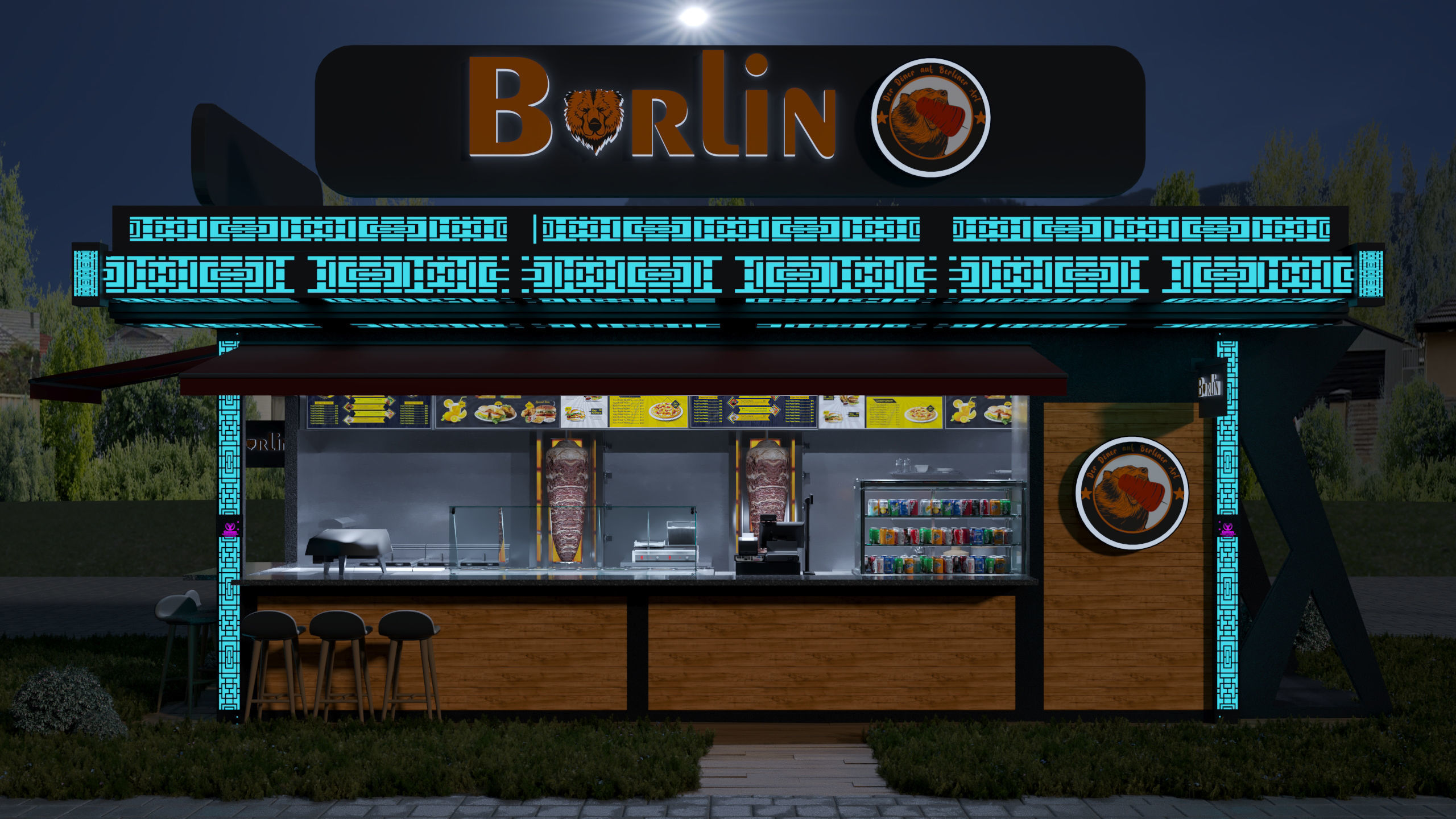 CONTAINER FOOD TRUCK IMMBIS BERLIN 3D model_28