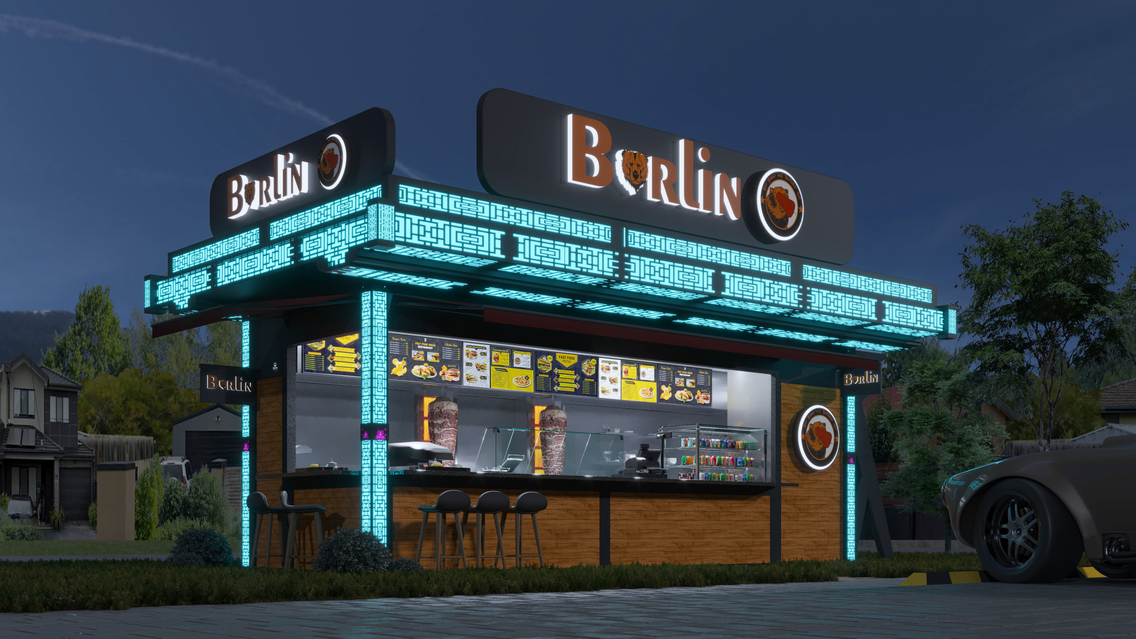 CONTAINER FOOD TRUCK IMMBIS BERLIN 3D model_39