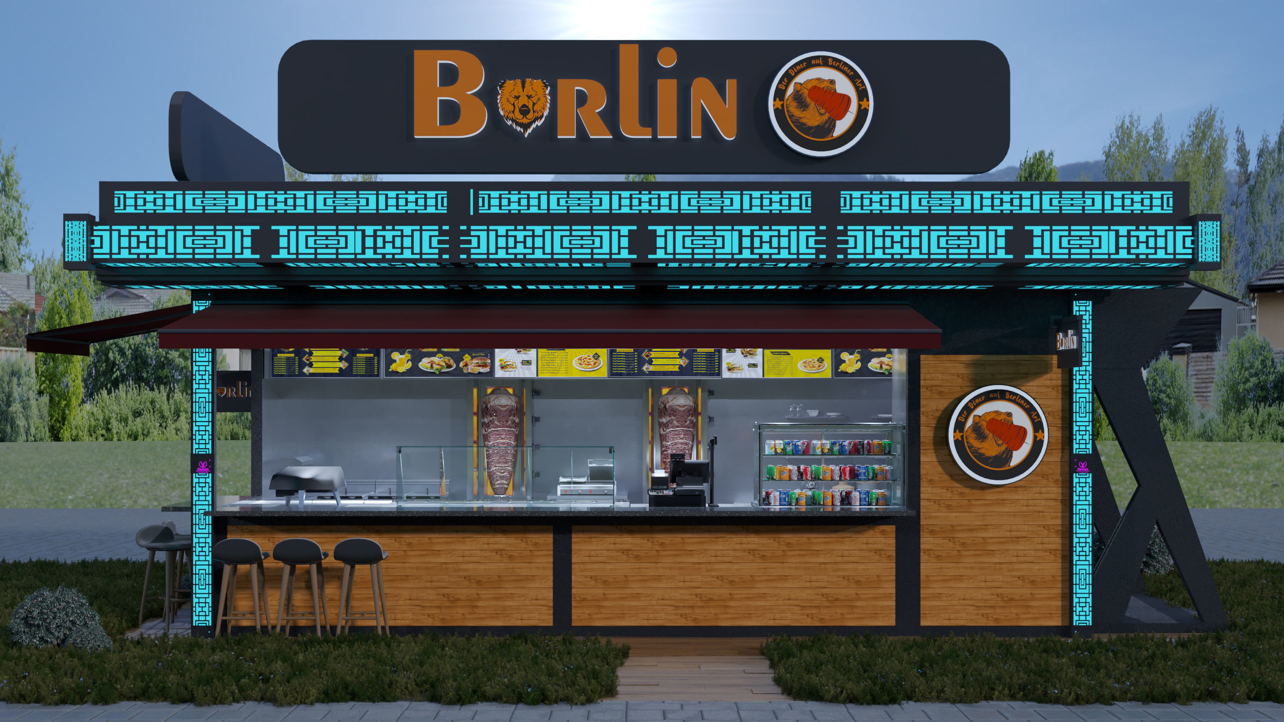 CONTAINER FOOD TRUCK IMMBIS BERLIN 3D model_32