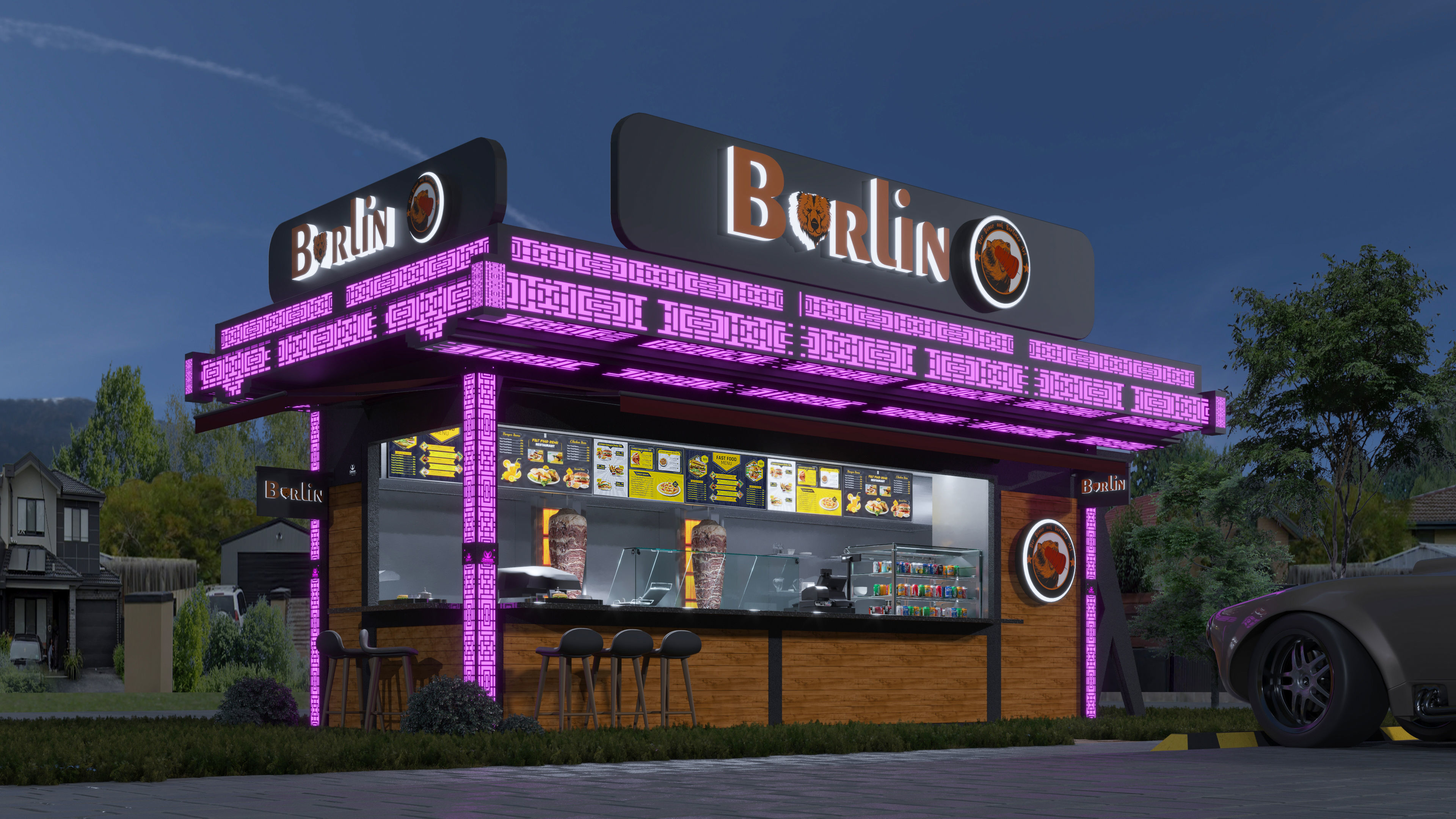 CONTAINER FOOD TRUCK IMMBIS BERLIN 3D model_35