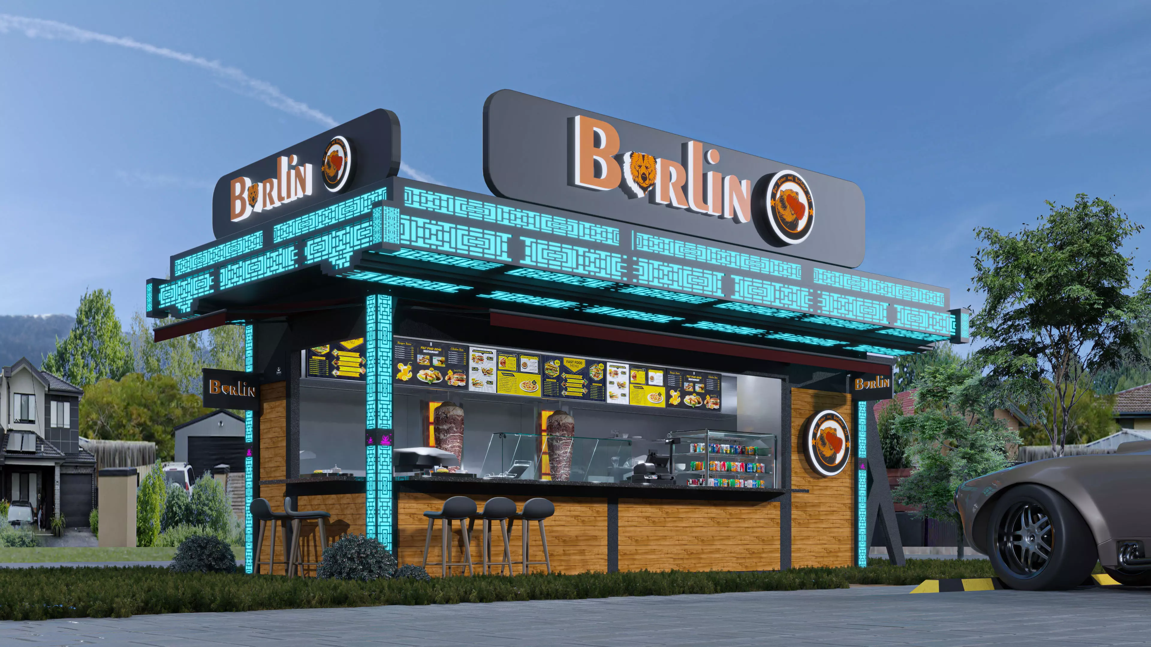 CONTAINER FOOD TRUCK IMMBIS BERLIN 3D model_0