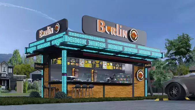CONTAINER FOOD TRUCK IMMBIS BERLIN 3D model