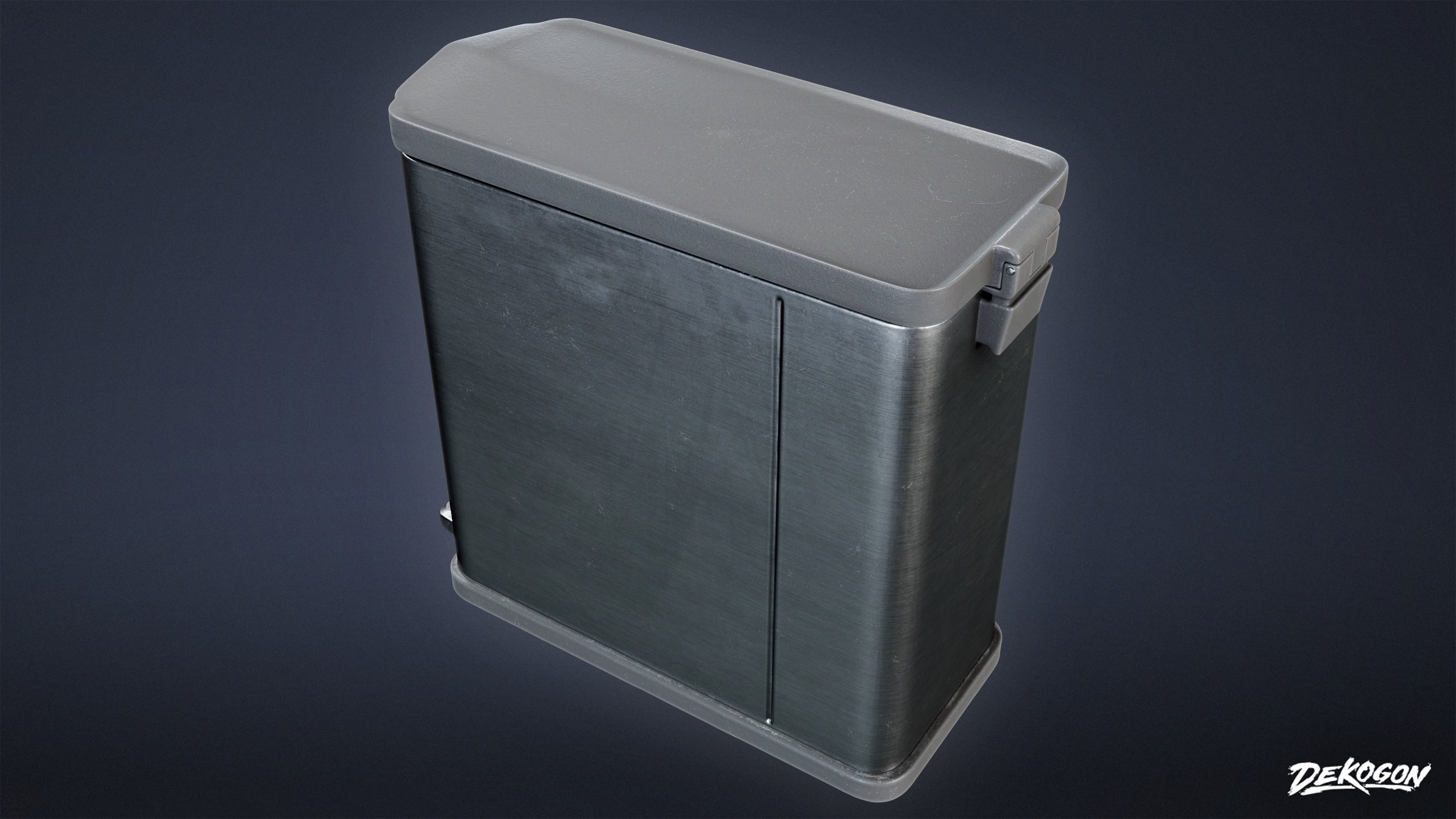 TRASH - Trashcans 01 - LOW POLY AND NANITE Low-poly 3D model_3