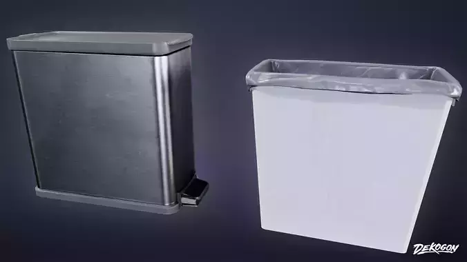 TRASH - Trashcans 01 - LOW POLY AND NANITE