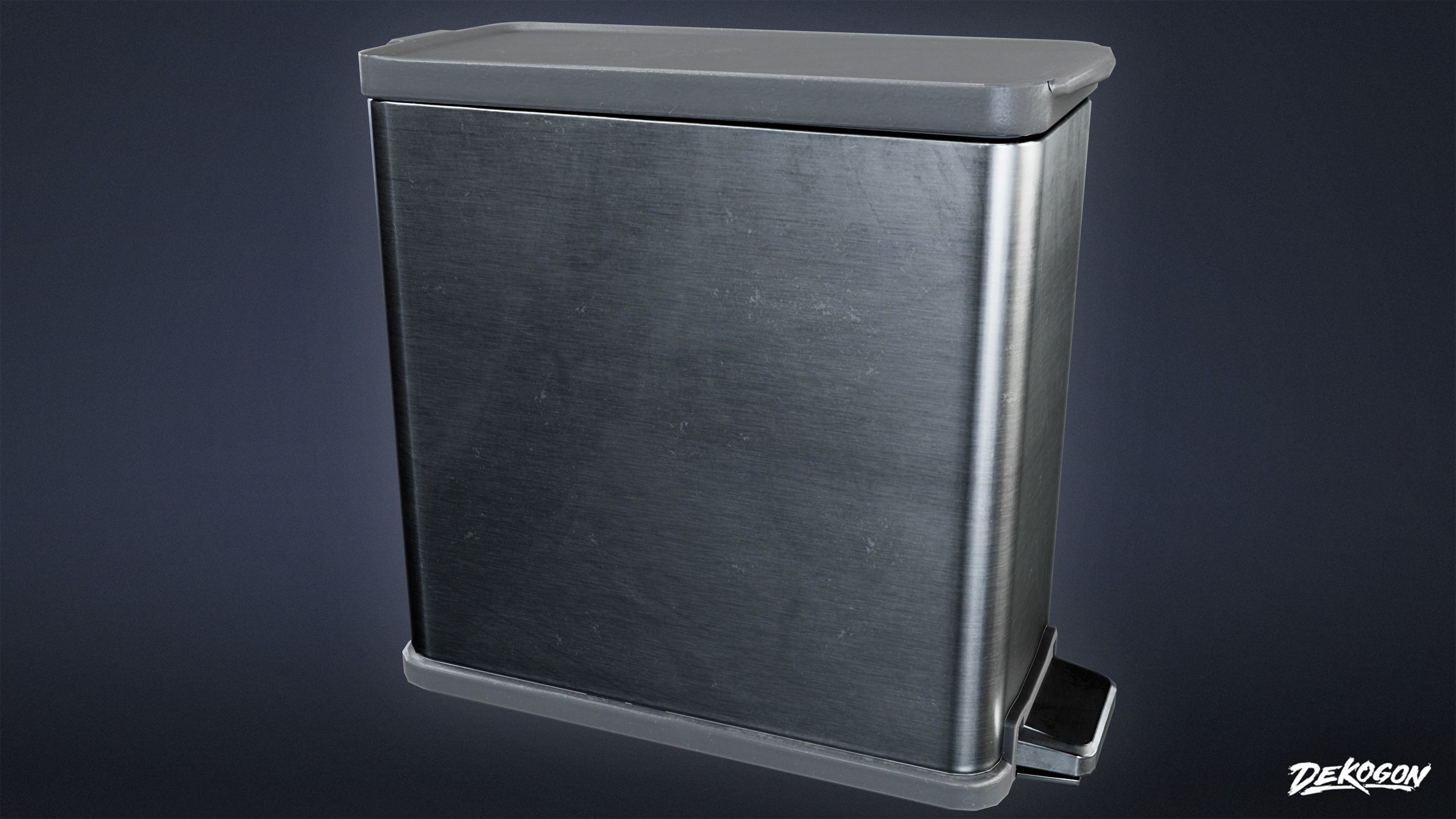 TRASH - Trashcans 01 - LOW POLY AND NANITE Low-poly 3D model_2