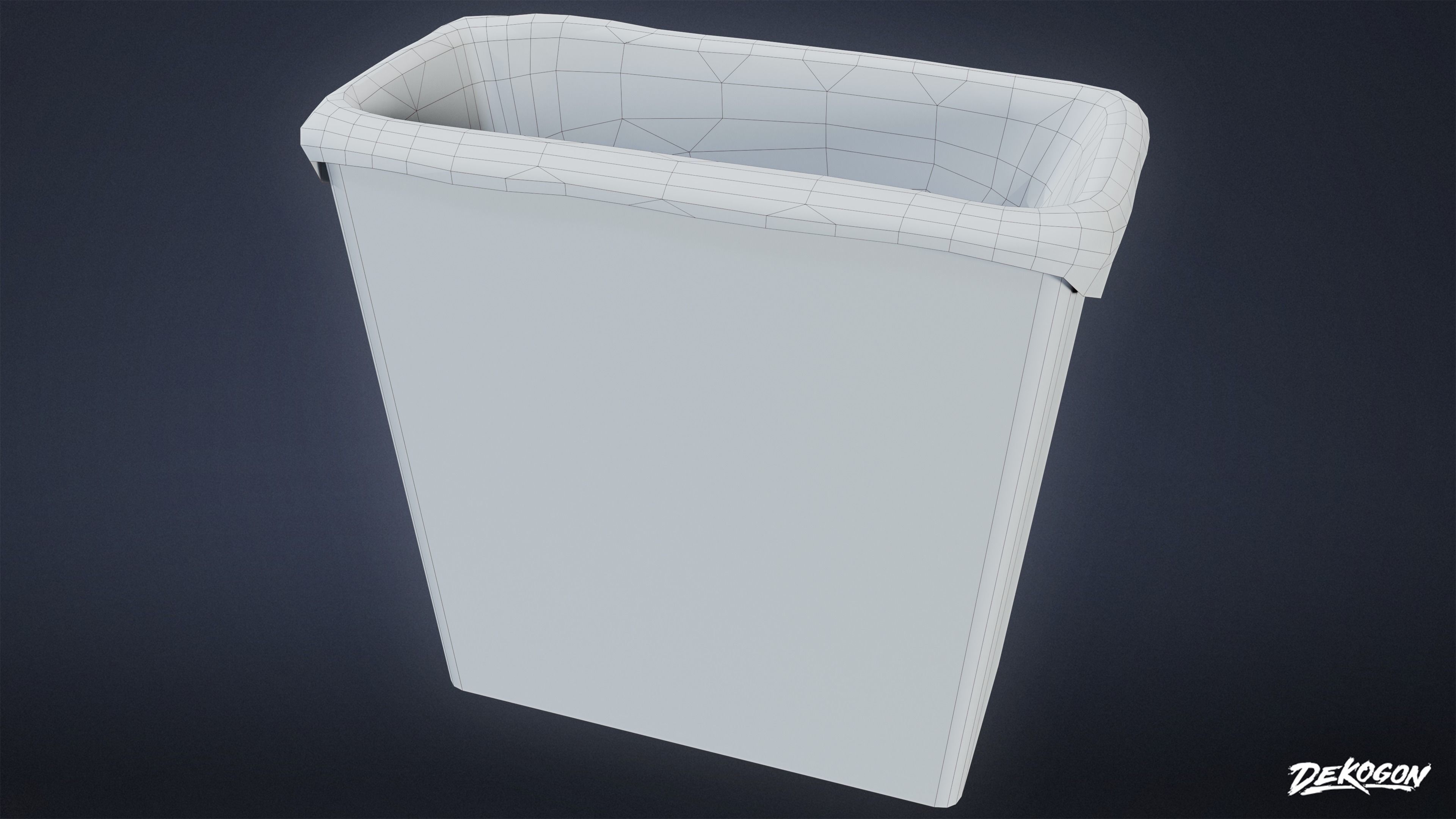 TRASH - Trashcans 01 - LOW POLY AND NANITE Low-poly 3D model_8