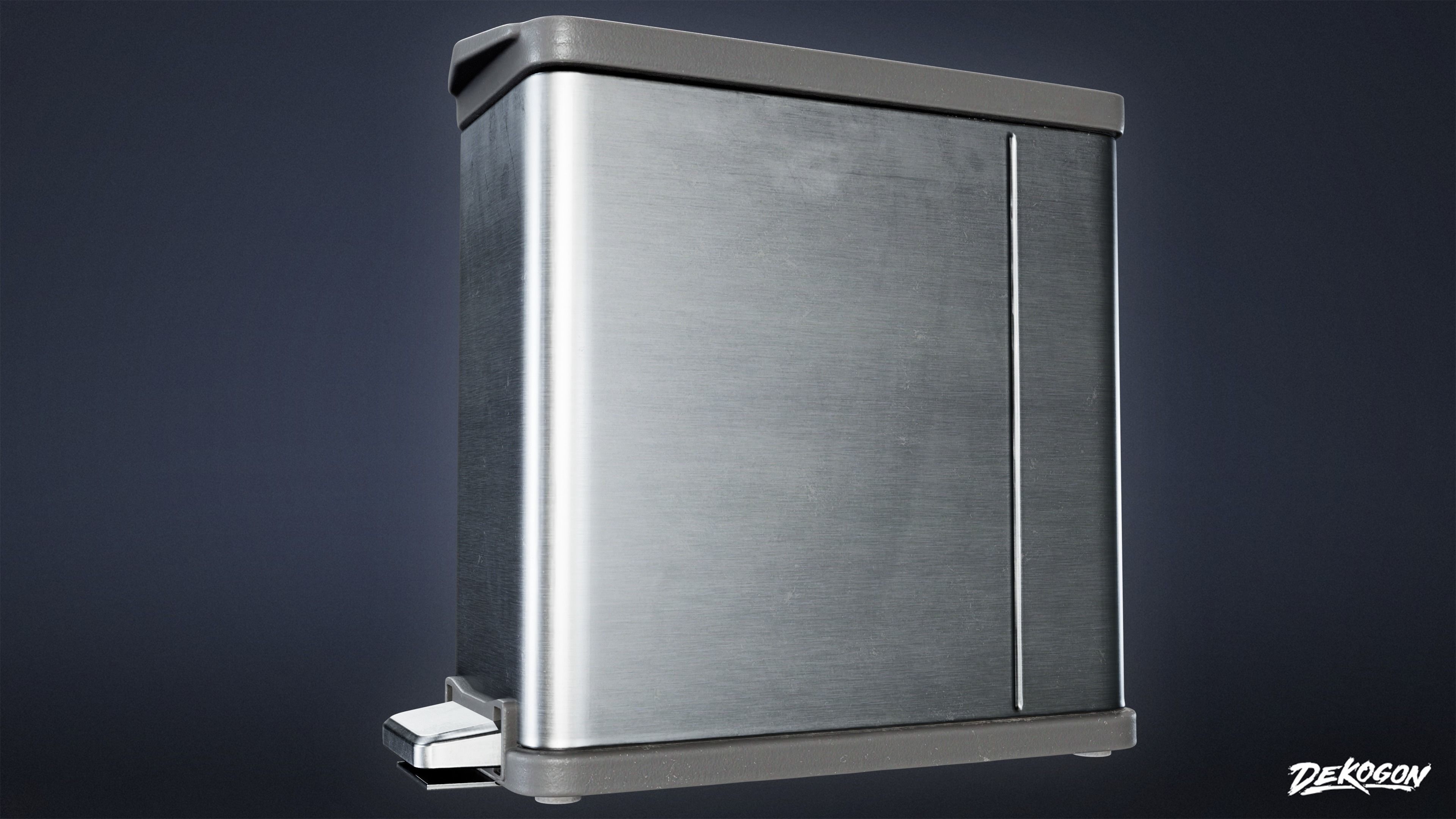 TRASH - Trashcans 01 - LOW POLY AND NANITE Low-poly 3D model_4