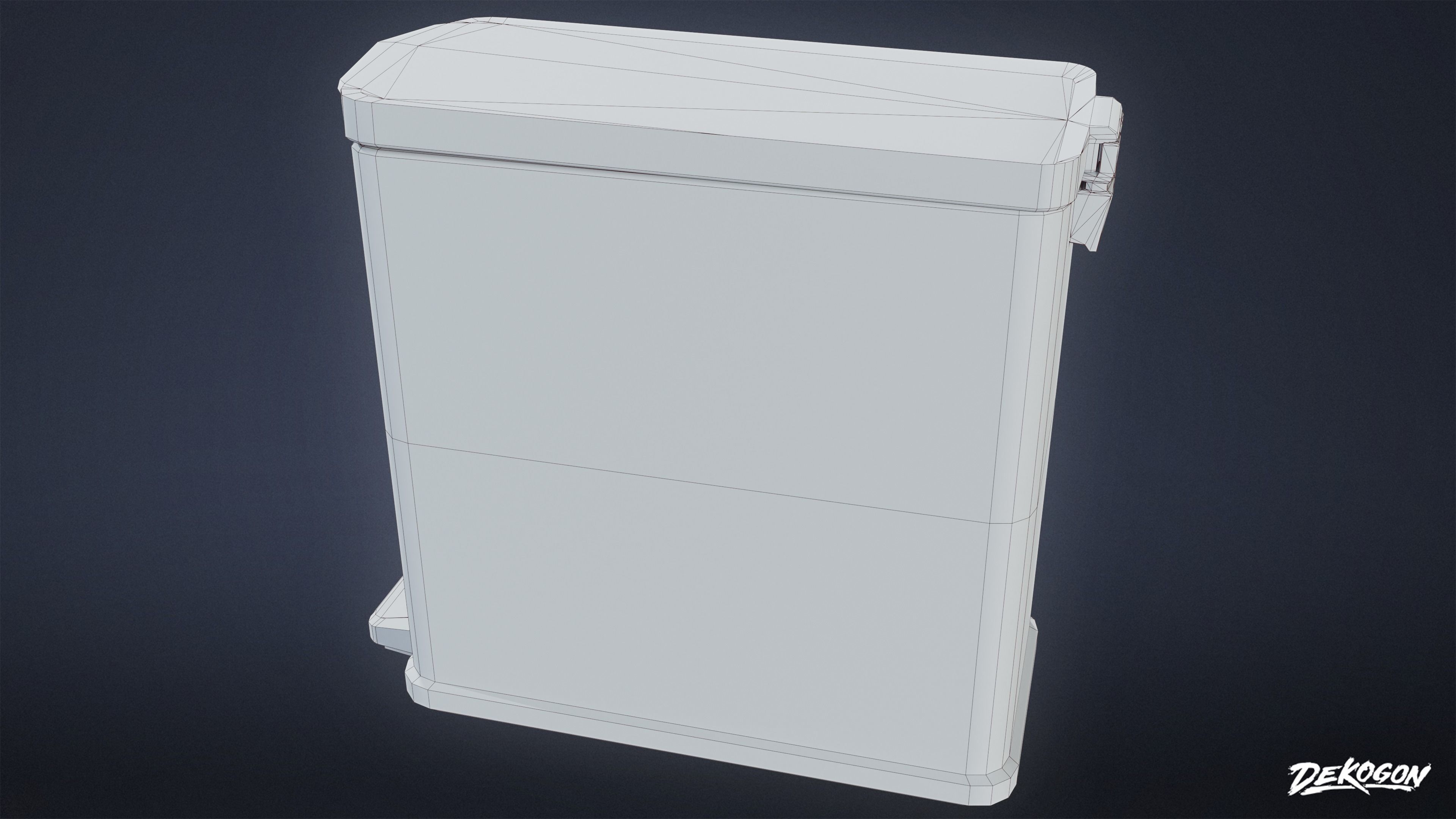 TRASH - Trashcans 01 - LOW POLY AND NANITE Low-poly 3D model_9