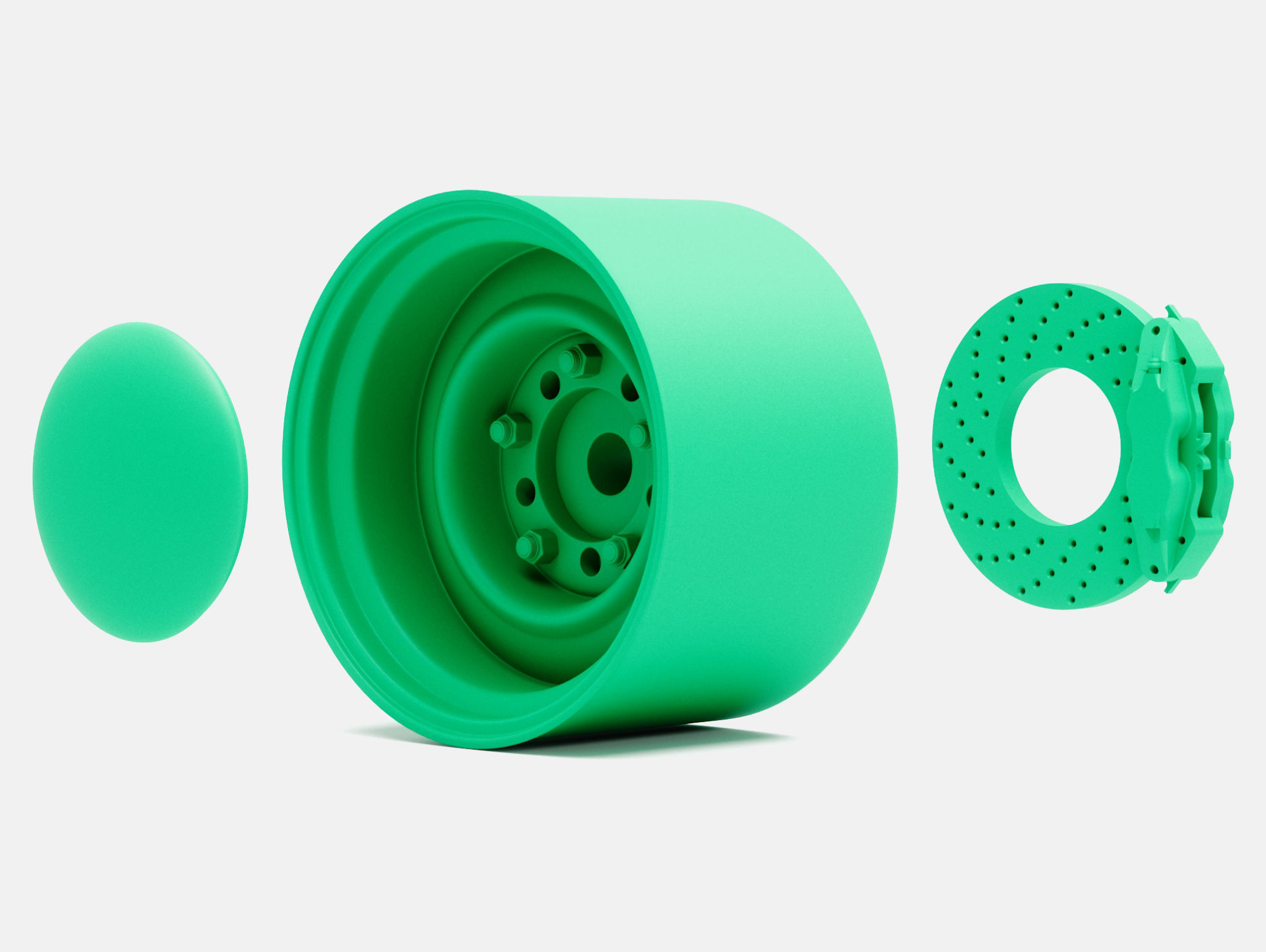 15x10 Smoothie Wheel and Brake 3D print model_4