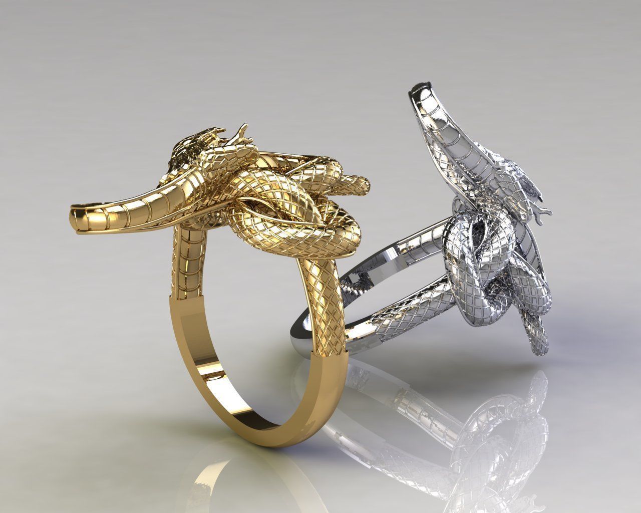 Snake ring 3D print model_7
