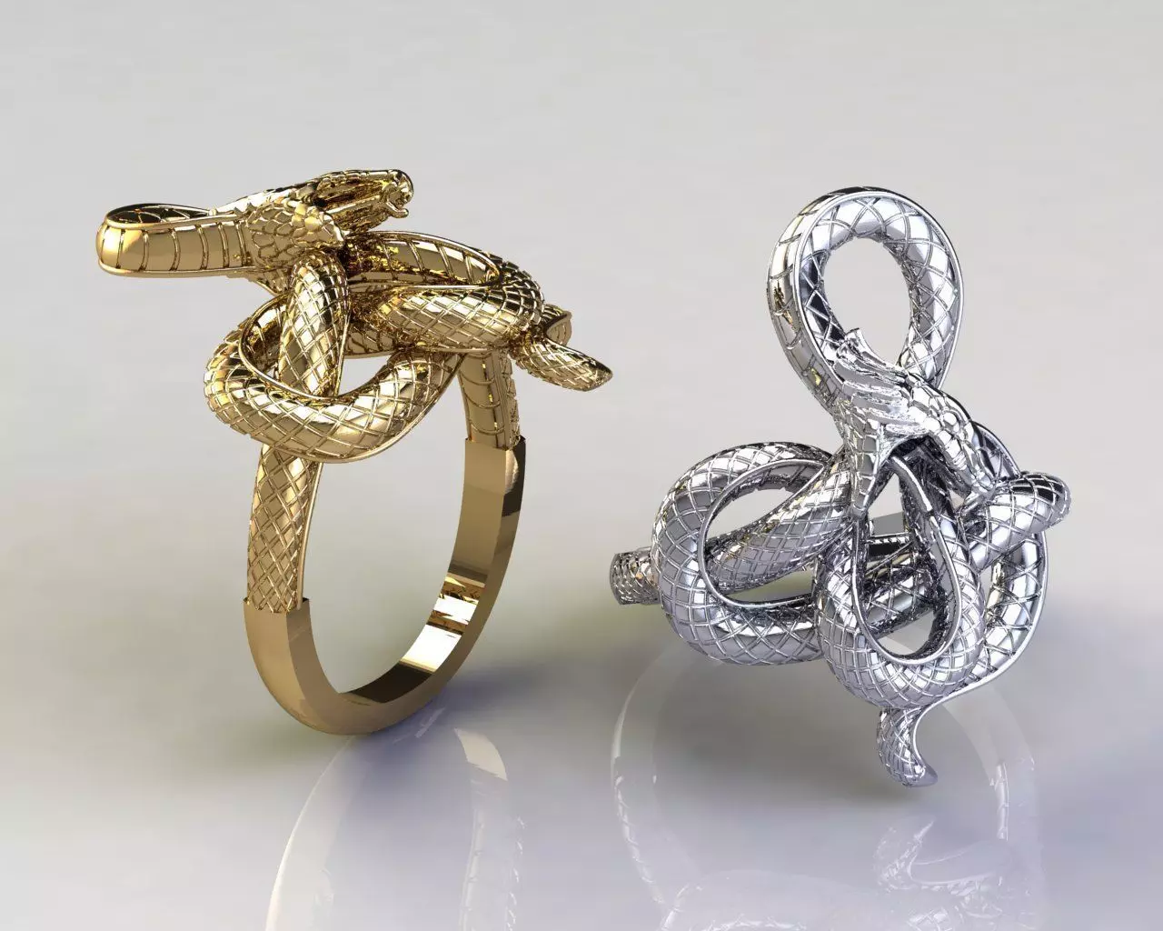 Snake ring 3D print model_0