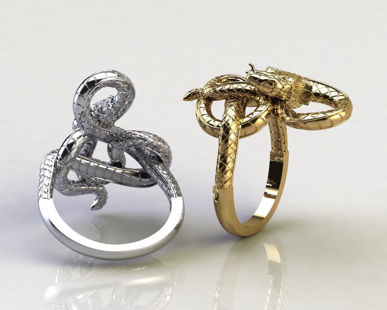 Snake ring 3D print model_1