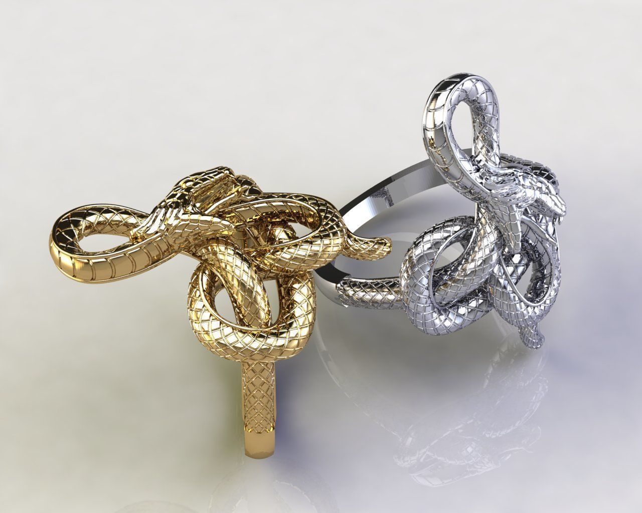 Snake ring 3D print model_6