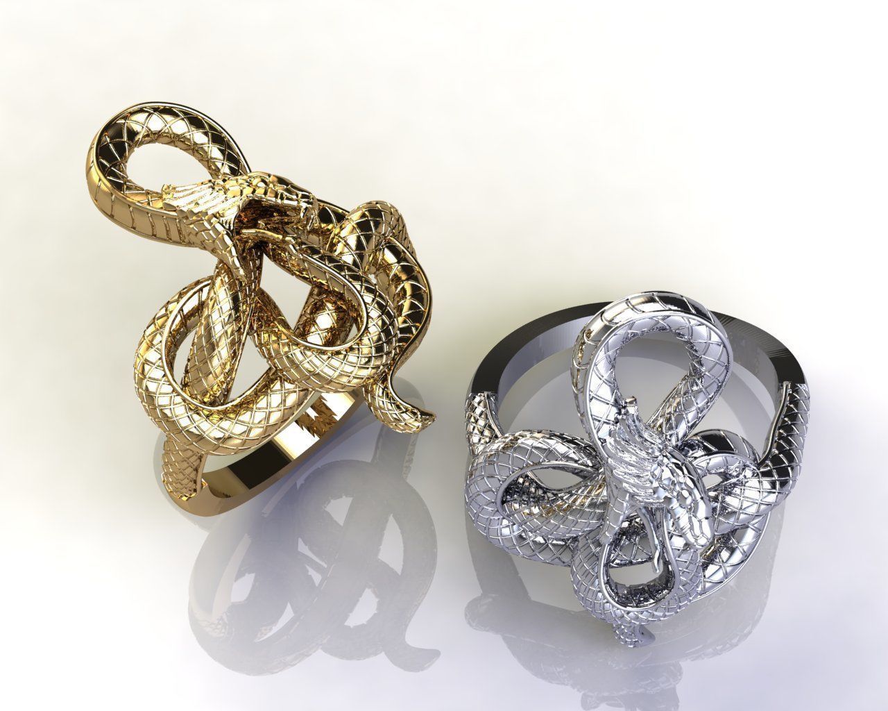 Snake ring 3D print model_5