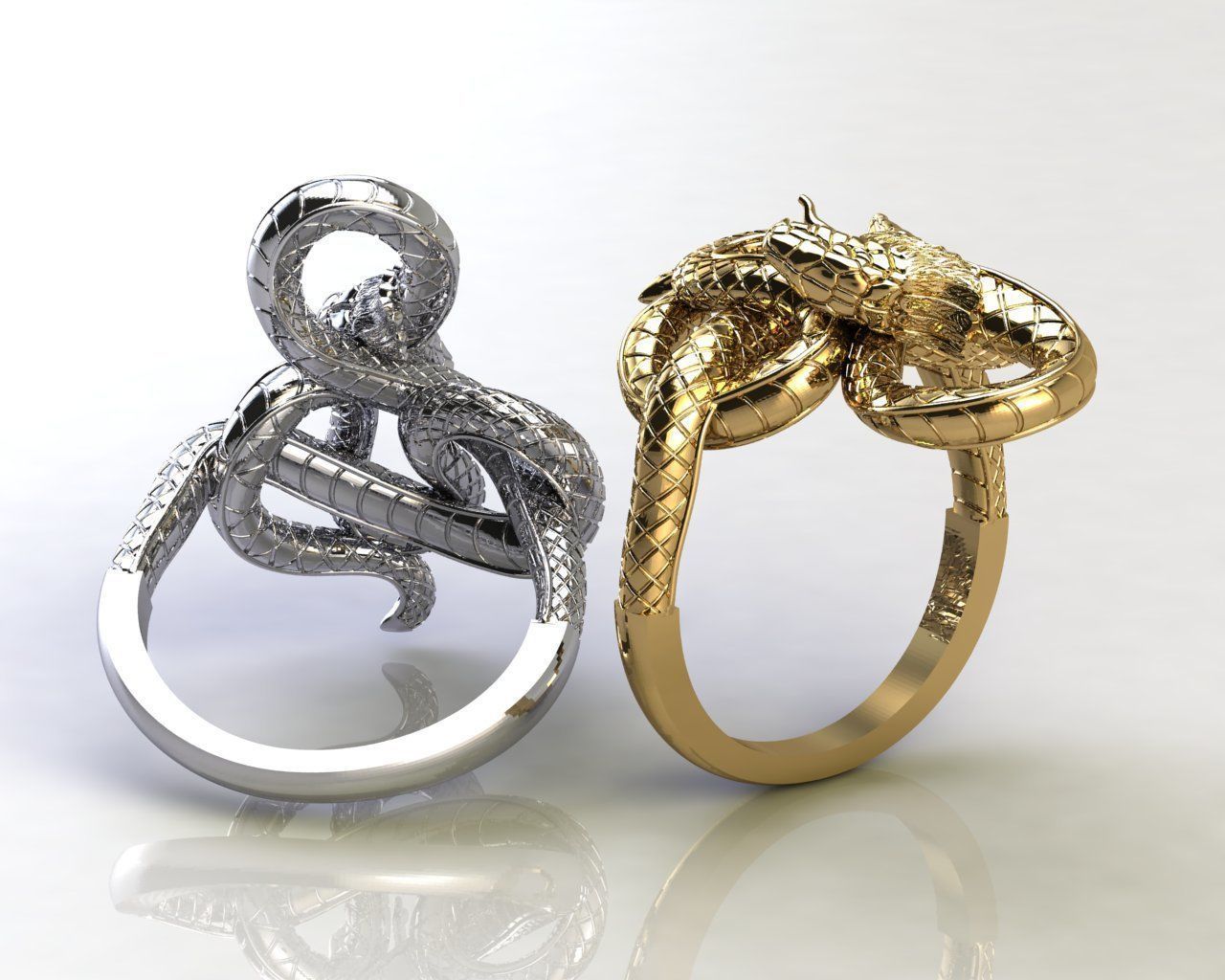 Snake ring 3D print model_2