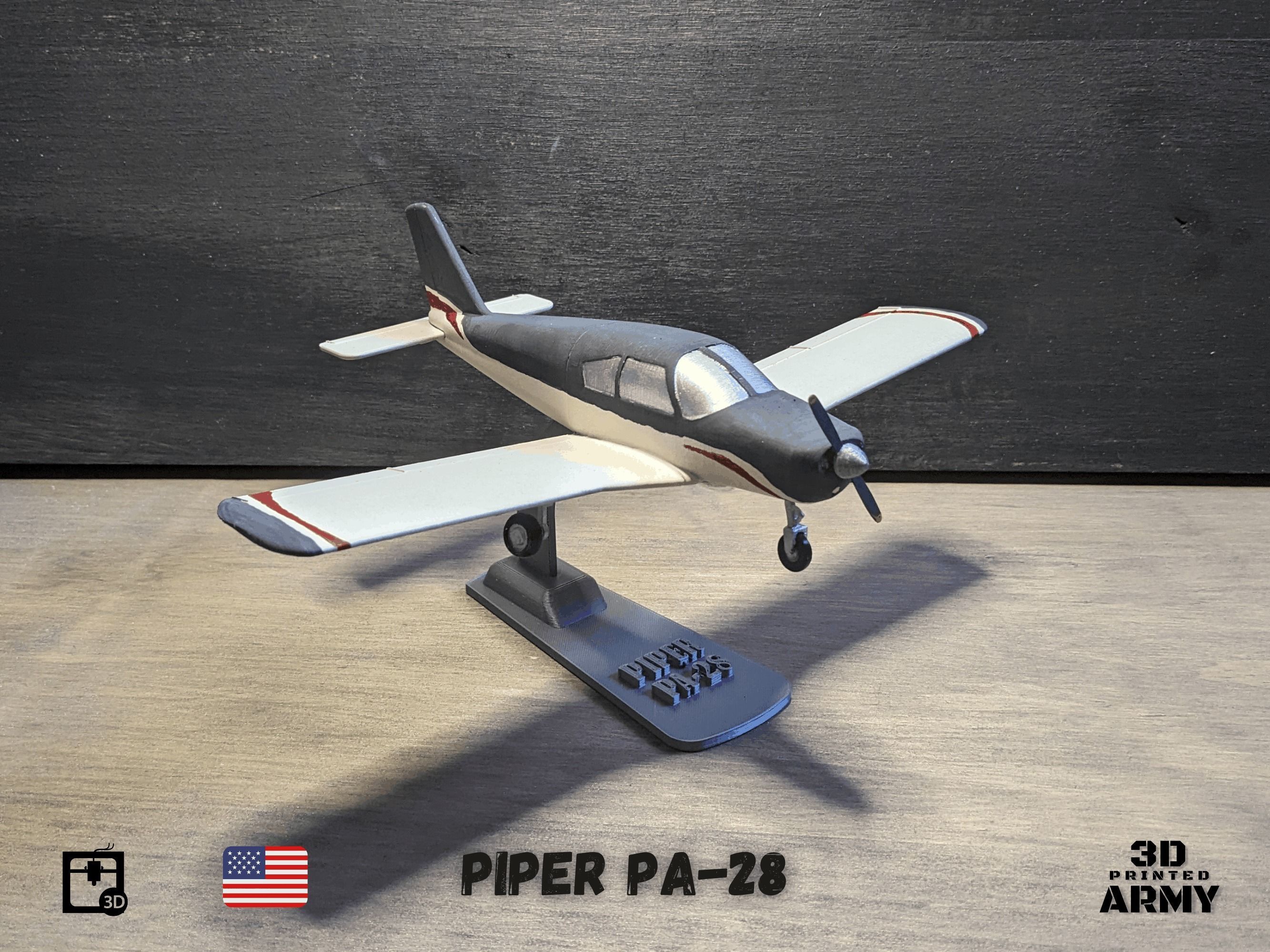 PIPER PA-28 Cherokee  - 3D printed scalemodel 3D print model 3D print model_4