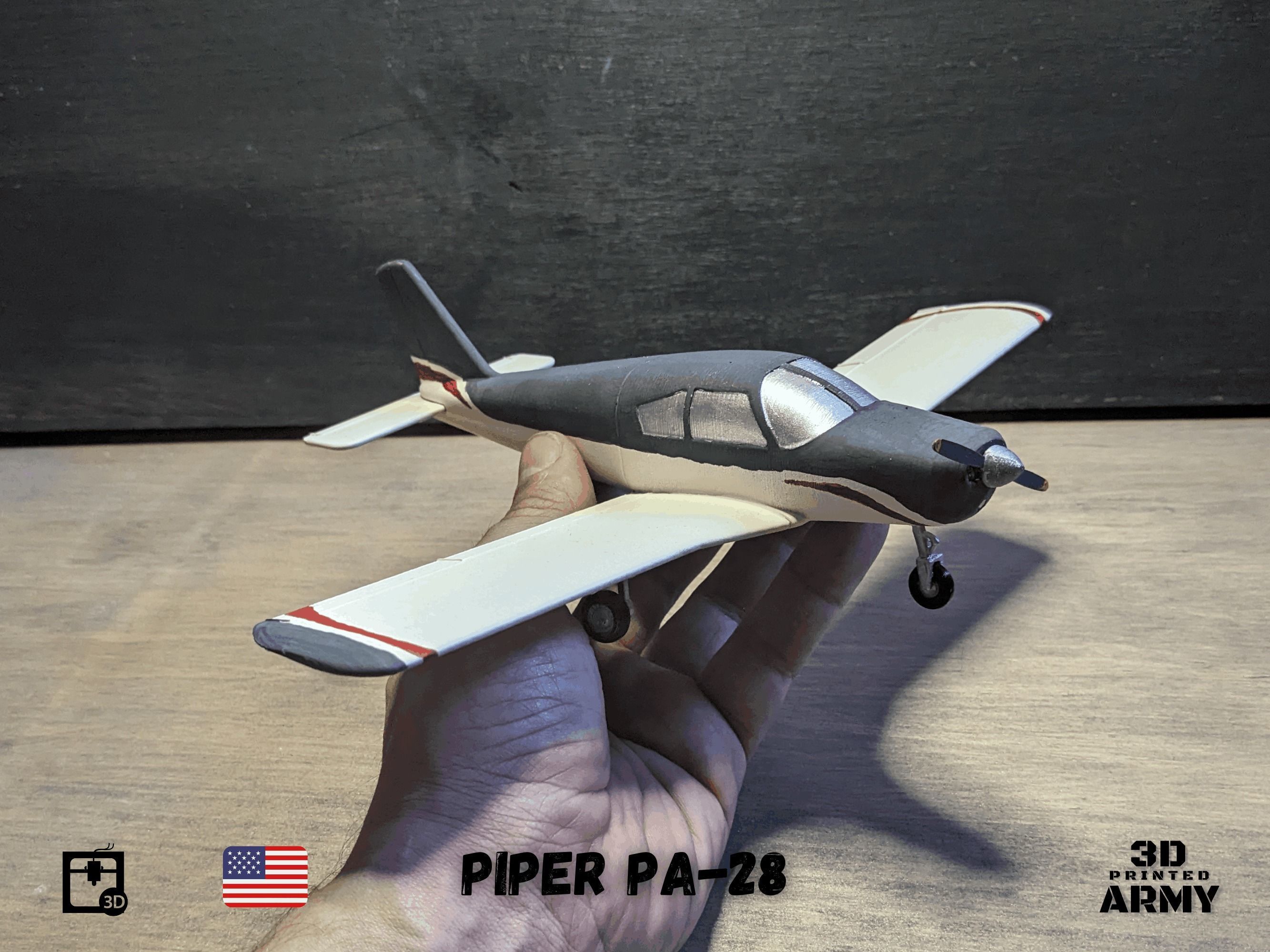 PIPER PA-28 Cherokee  - 3D printed scalemodel 3D print model 3D print model_16