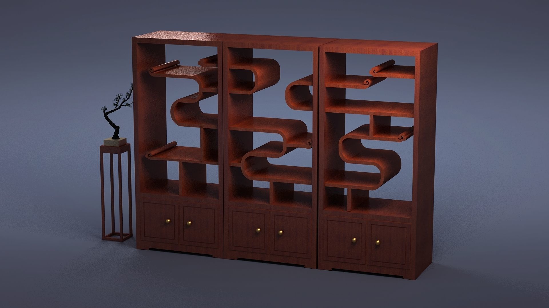 cabinet cabinet wardrobe sofa bed table bookshelve 3D model_4