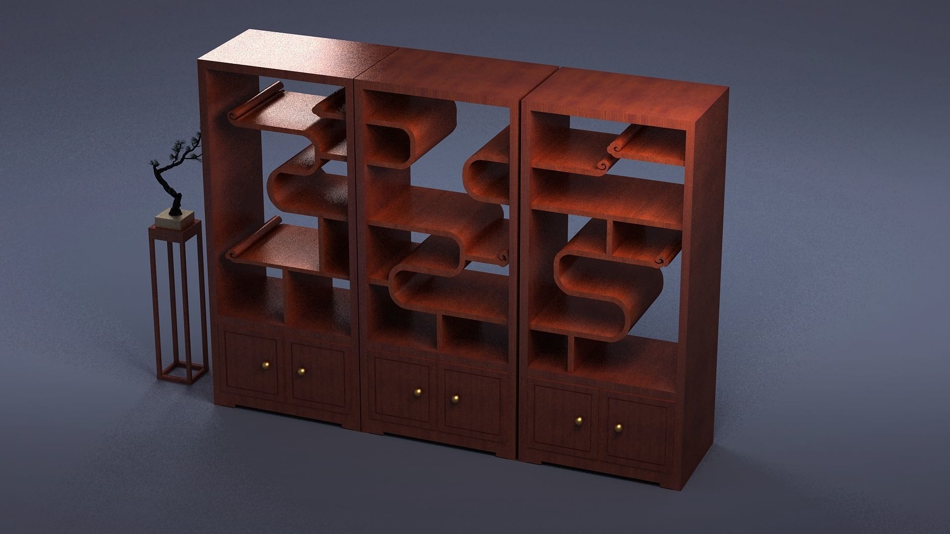 cabinet cabinet wardrobe sofa bed table bookshelve 3D model_1