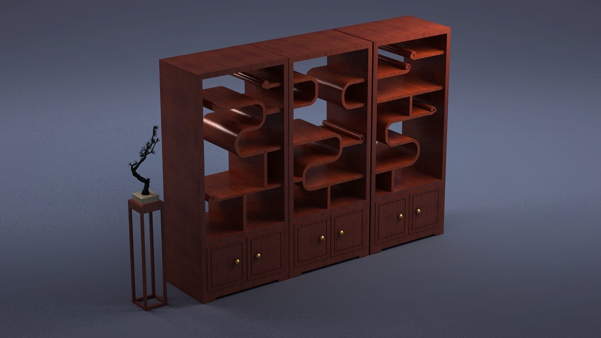 cabinet cabinet wardrobe sofa bed table bookshelve 3D model_2