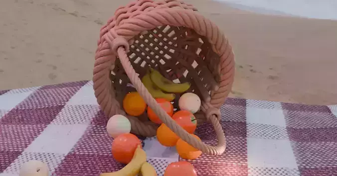 fruit basket 3D model