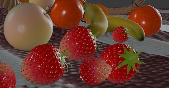 fruit basket 3D model 3